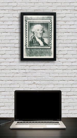 Limited Edition George Washington Poster - Postage Stamp Art - 13x19"