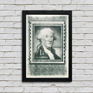 Limited Edition George Washington Poster - Postage Stamp Art - 13x19"