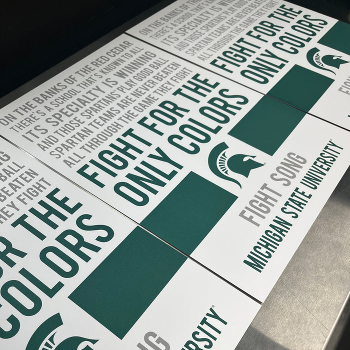 Limited Edition Michigan State Fight Song Poster - Fight For The Only Colors Print Art - 13x19"