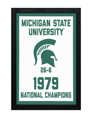 Limited Edition Michigan State 1979 National Championship Basketball Banner Poster - Gifts for Mich State Spartans Fans - Poster Art Print 13x19"