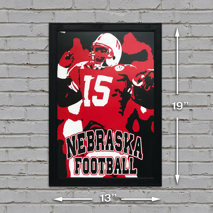 Limited Edition 1990's Tommie Frazier Nebraska Cornhuskers Poster Art - 13x19"