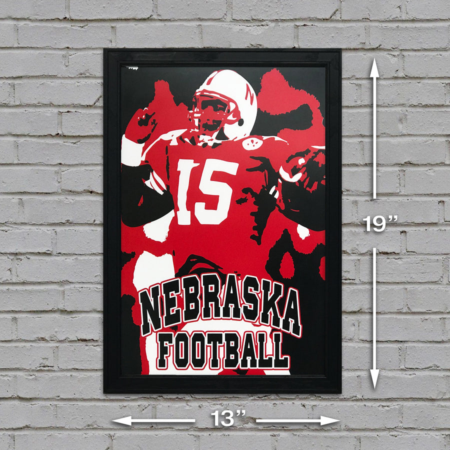 Limited Edition 1990's Tommie Frazier Nebraska Cornhuskers Poster Art - 13x19"