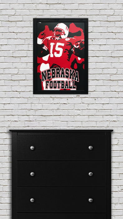 Limited Edition 1990's Tommie Frazier Nebraska Cornhuskers Poster Art - 13x19"