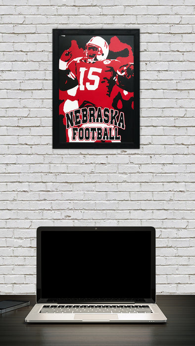 Limited Edition 1990's Tommie Frazier Nebraska Cornhuskers Poster Art - 13x19"