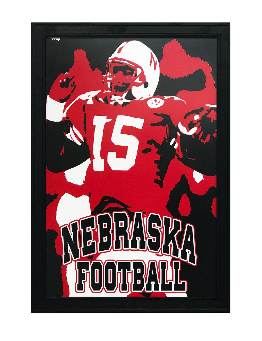 Limited Edition 1990's Tommie Frazier Nebraska Cornhuskers Poster Art - 13x19"