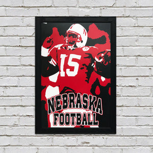 Limited Edition 1990's Tommie Frazier Nebraska Cornhuskers Poster Art - 13x19"