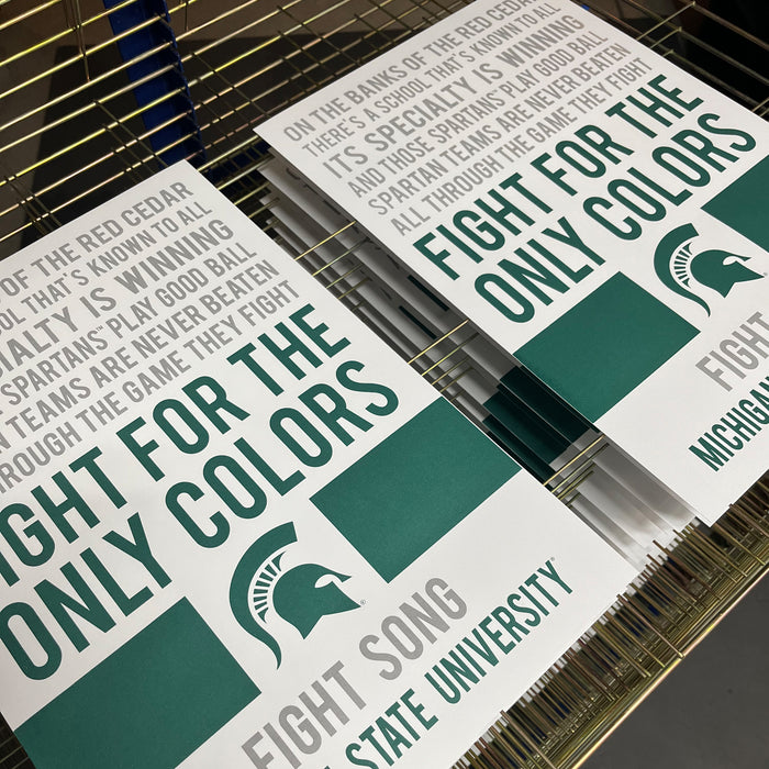 Limited Edition Michigan State Fight Song Poster - Fight For The Only Colors Print Art - 13x19"