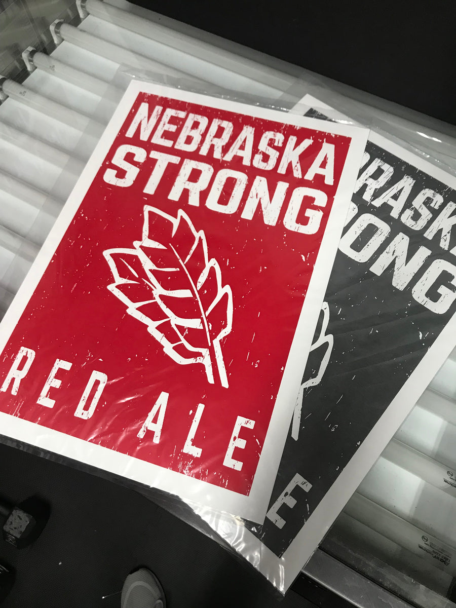 Limited Edition Nebraska Strong Red Ale Craft Beer Poster - Red - 13x19"