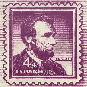 Limited Edition Abraham Lincoln Poster - 1954 US Postage Stamp Art - 13x19"