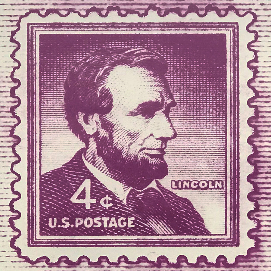 Limited Edition Abraham Lincoln Poster - 1954 US Postage Stamp Art - 13x19"