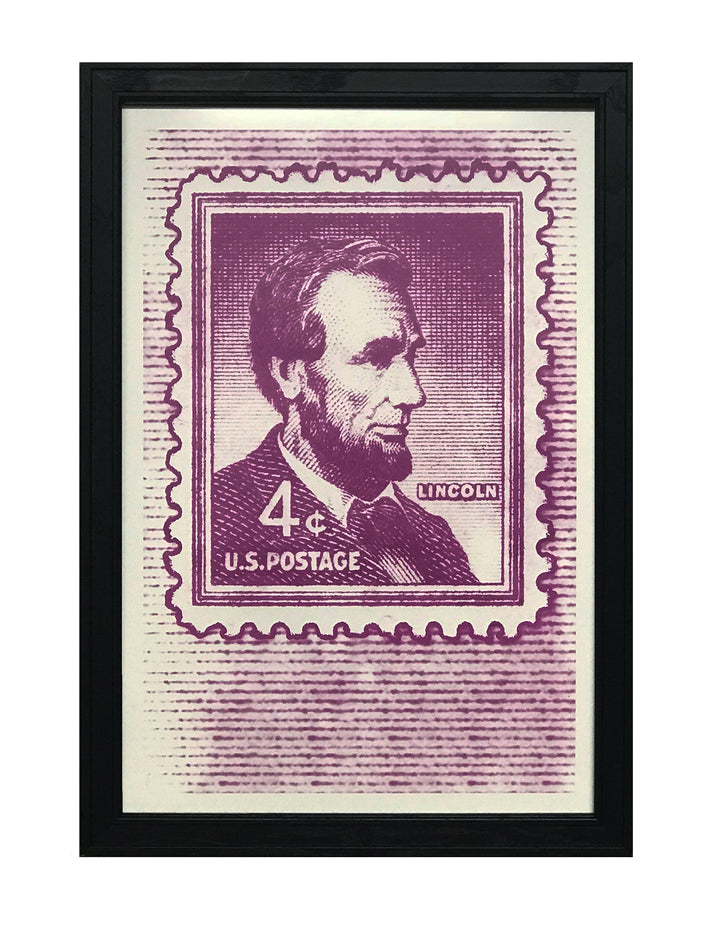 Limited Edition Abraham Lincoln Poster - 1954 US Postage Stamp Art - 13x19"
