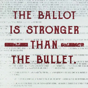 Limited Edition Abraham Lincoln Art Poster - Ballot Stronger than Bullet Quote Red - 13x19"
