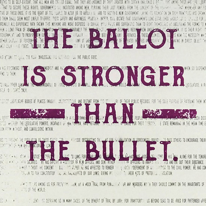 Limited Edition Abraham Lincoln Ballot Stronger than Bullet Office Art Print Purple - 13x19"
