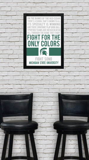 Limited Edition Michigan State Fight Song Poster - Fight For The Only Colors Print Art - 13x19"