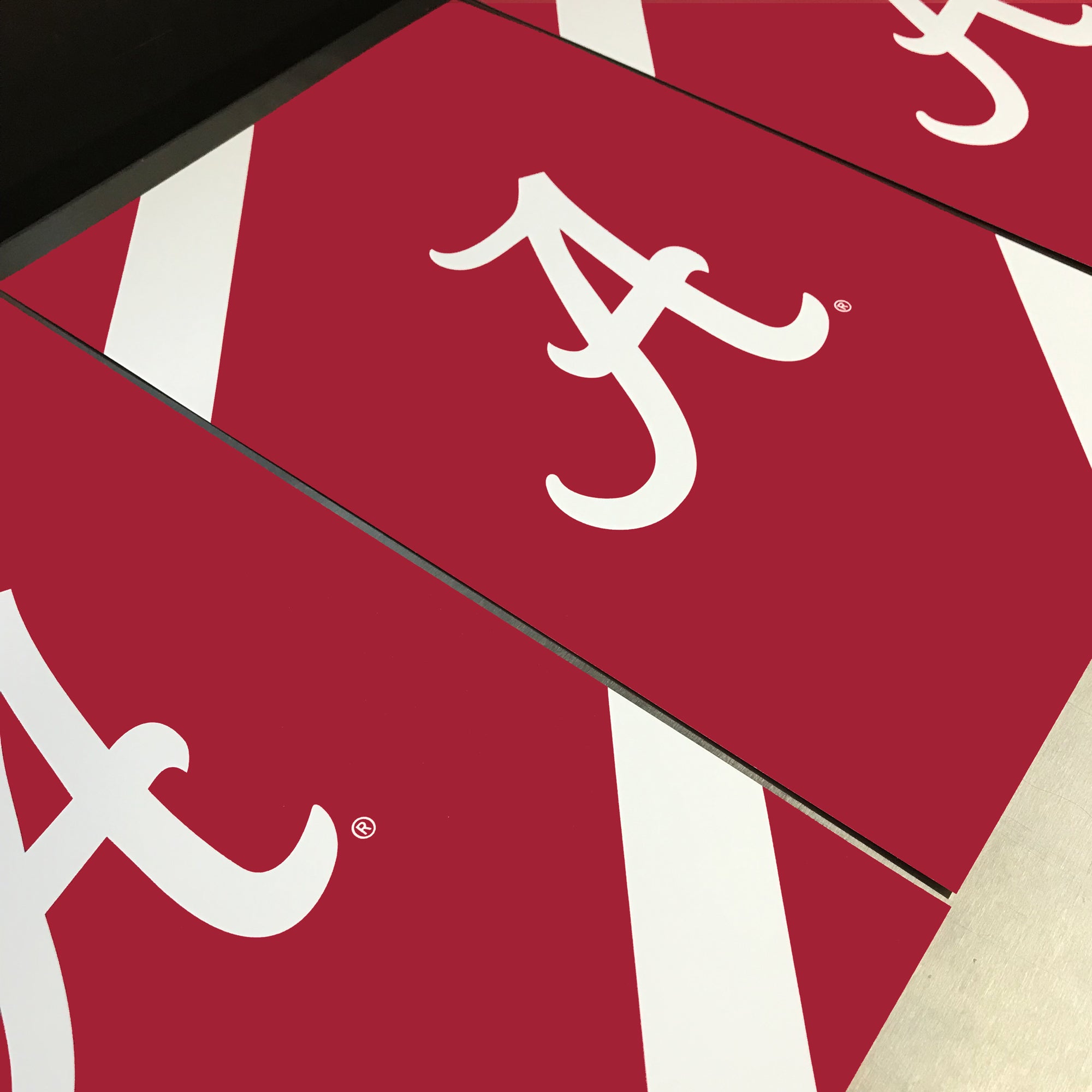 Limited Edition Alabama Crimson Tide Logo with Football Stripes Poster