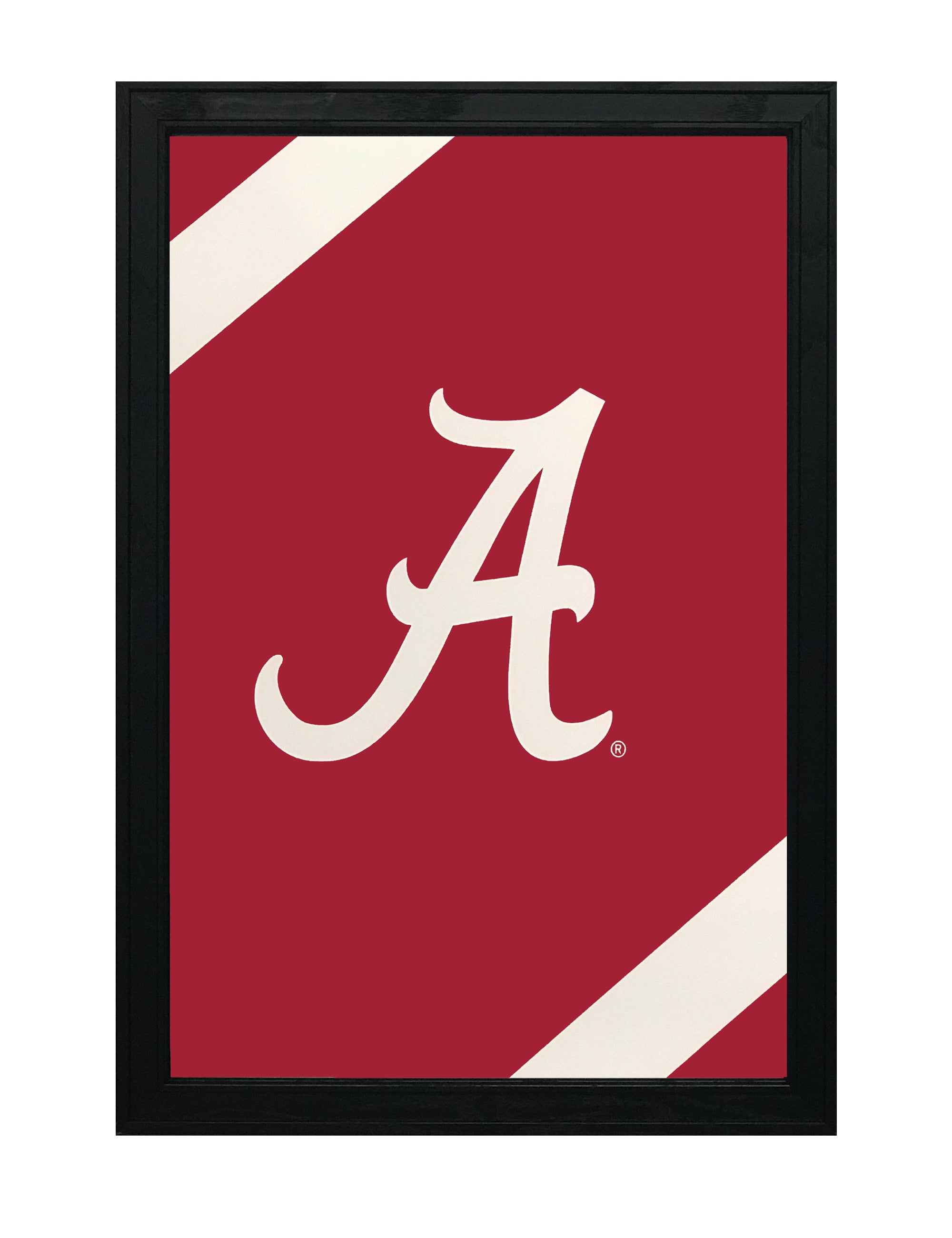 Limited Edition Alabama Crimson Tide Logo with Football Stripes Poster Art  - 13x19