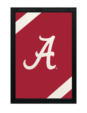 Limited Edition Alabama Crimson Tide Logo with Football Stripes Poster Art - 13x19"