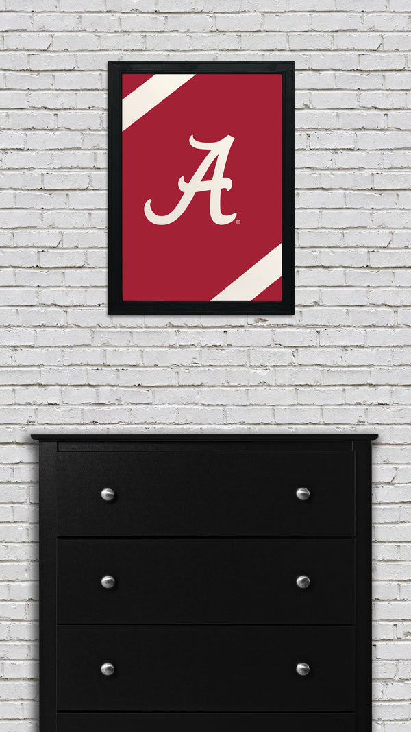 Limited Edition Alabama Crimson Tide Logo with Football Stripes Poster