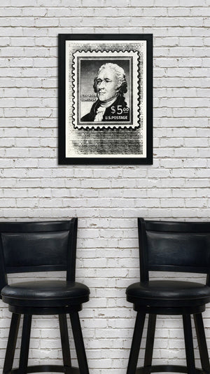 Limited Edition Alexander Hamilton Poster - Postage Stamp Art Print - 13x19"