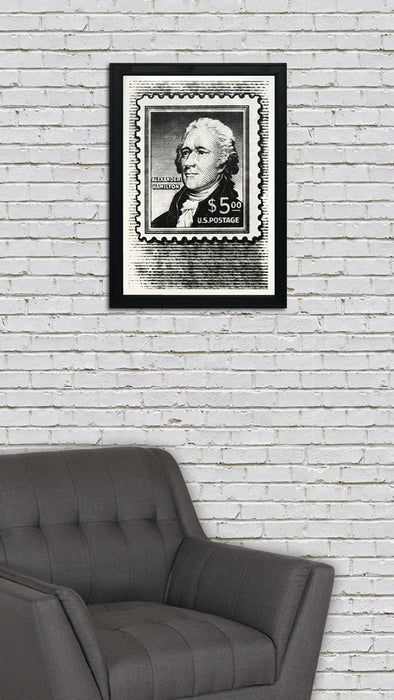 Limited Edition Alexander Hamilton Poster - Postage Stamp Art Print - 13x19"