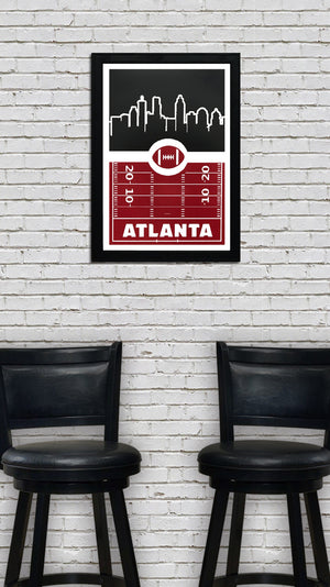 Limited Edition Atlanta Falcons Poster Art - Retro Video Game Style - 13x19"
