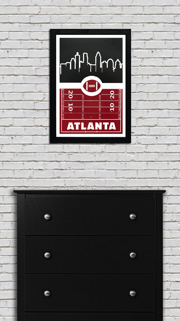 Limited Edition Atlanta Falcons Poster Art - Retro Video Game Style - 13x19"