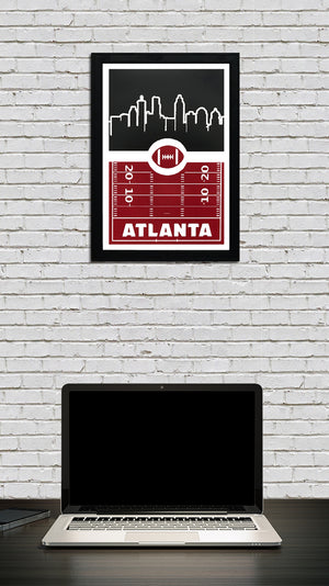 Limited Edition Atlanta Falcons Poster Art - Retro Video Game Style - 13x19"