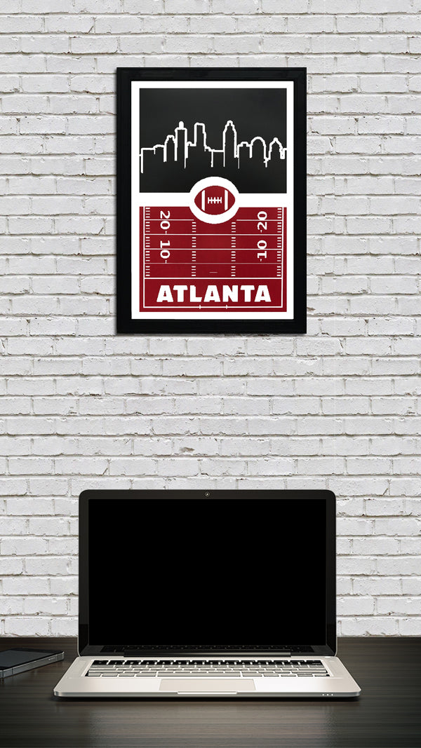 Limited Edition Atlanta Falcons Poster Art - Retro Video Game Style - 13x19"