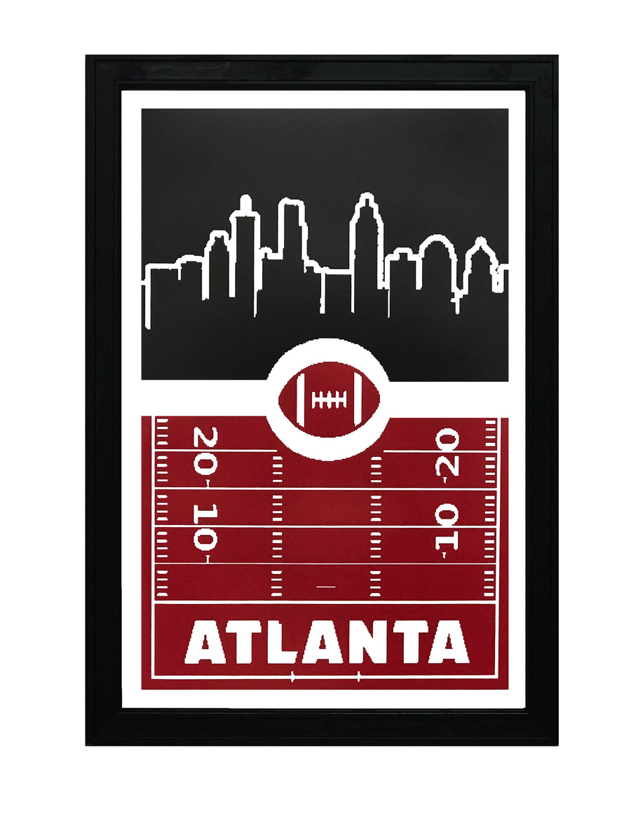 Limited Edition Atlanta Falcons Poster Art - Retro Video Game Style - 13x19"
