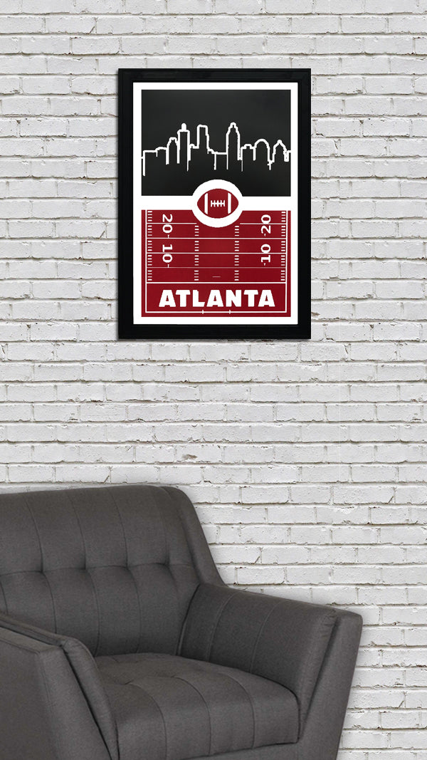 Limited Edition Atlanta Falcons Poster Art - Retro Video Game Style - 13x19"