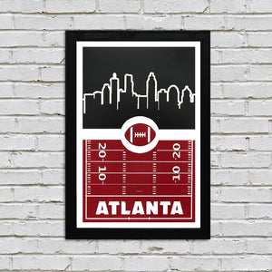 Limited Edition Atlanta Falcons Poster Art - Retro Video Game Style - 13x19"