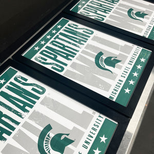 Limited Edition Michigan State Poster - Spartans Will Letterpress - Mich St Spartans Poster Art Print 13x19"