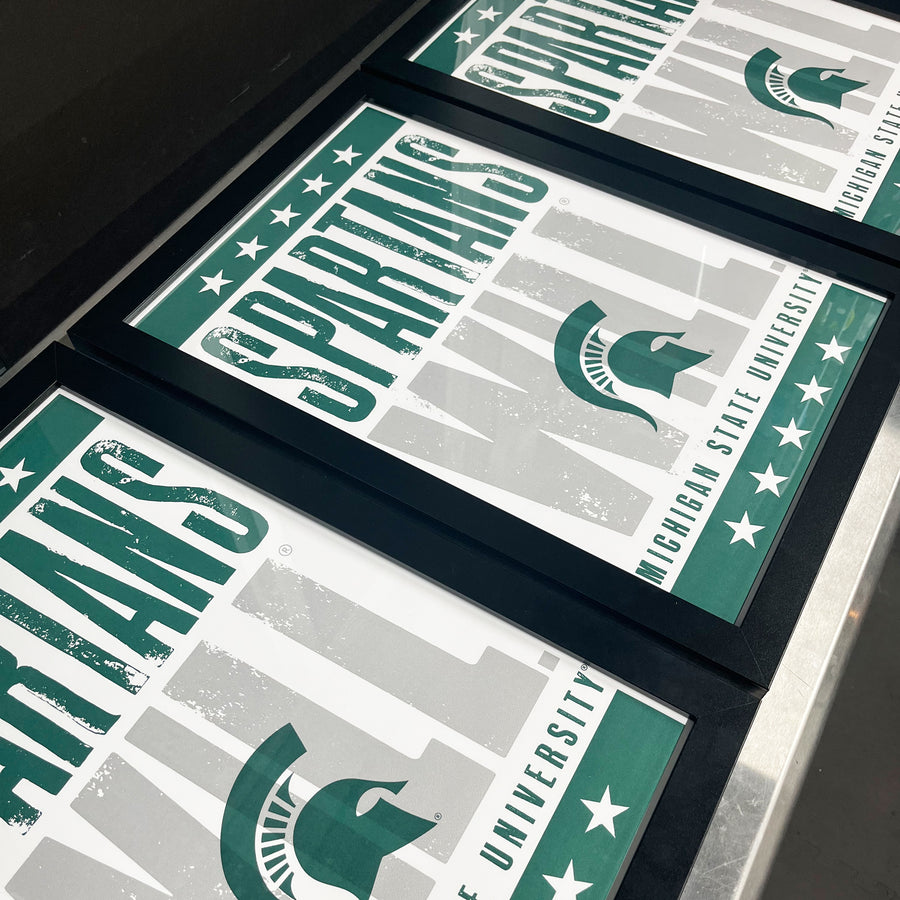 Limited Edition Michigan State Poster - Spartans Will Letterpress - Mich St Spartans Poster Art Print 13x19"