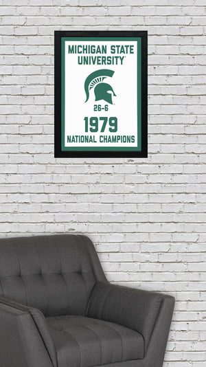 Limited Edition Michigan State 1979 National Championship Basketball Banner Poster - Gifts for Mich State Spartans Fans - Poster Art Print 13x19"