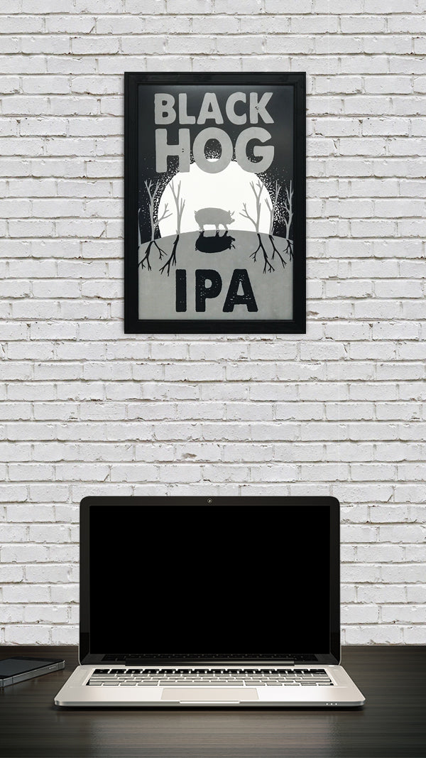 Limited Edition Black Hog Brewing IPA Craft Beer Poster - 13x19"