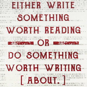 Limited Edition Ben Franklin Poster Art - Write Something or Do Something Motivational Art Print Red - 13x19"