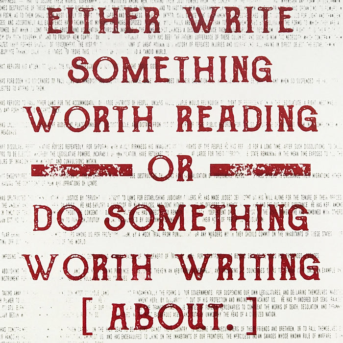 Limited Edition Ben Franklin Poster Art - Write Something or Do Something Motivational Art Print Red - 13x19"