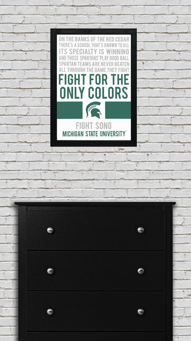 Limited Edition Michigan State Fight Song Poster - Fight For The Only Colors Print Art - 13x19"