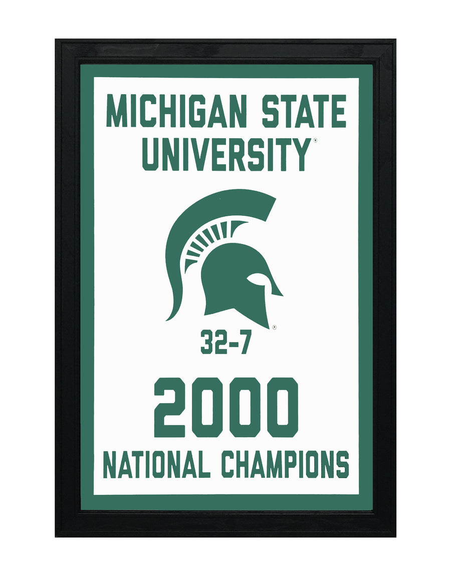 Limited Edition Michigan State 2000 National Championship Basketball Banner Poster - Gifts for Mich State Spartans Fans - Poster Art Print 13x19"