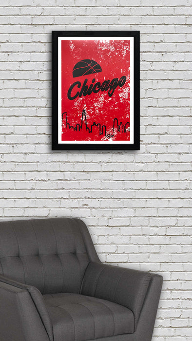 Limited Edition Vintage Chicago Bulls Poster Art Print - 13x19"