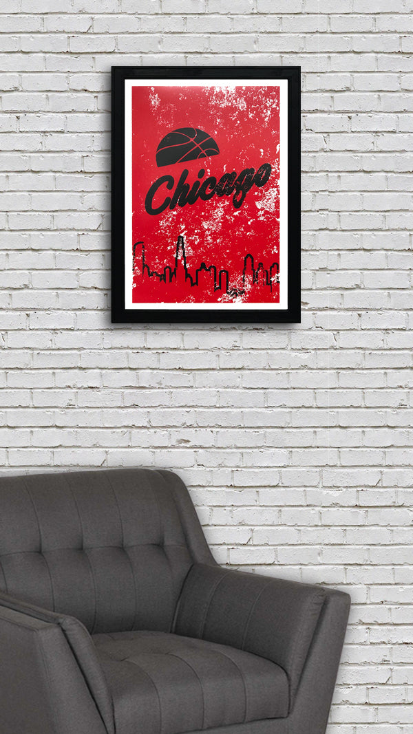 Limited Edition Vintage Chicago Bulls Poster Art Print - 13x19"
