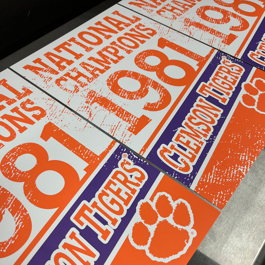 Limited Edition 1981 Clemson Tigers National Champions Poster Art - 13x19"