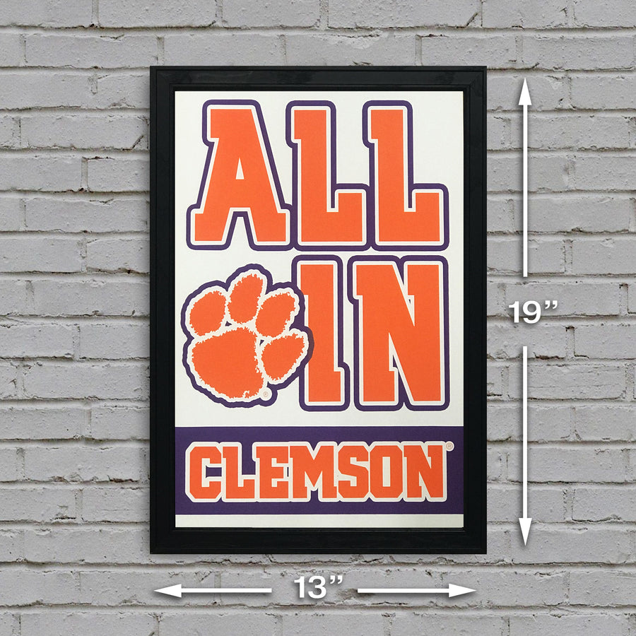 Limited Edition All In Clemson Tigers Poster Art - 13x19"
