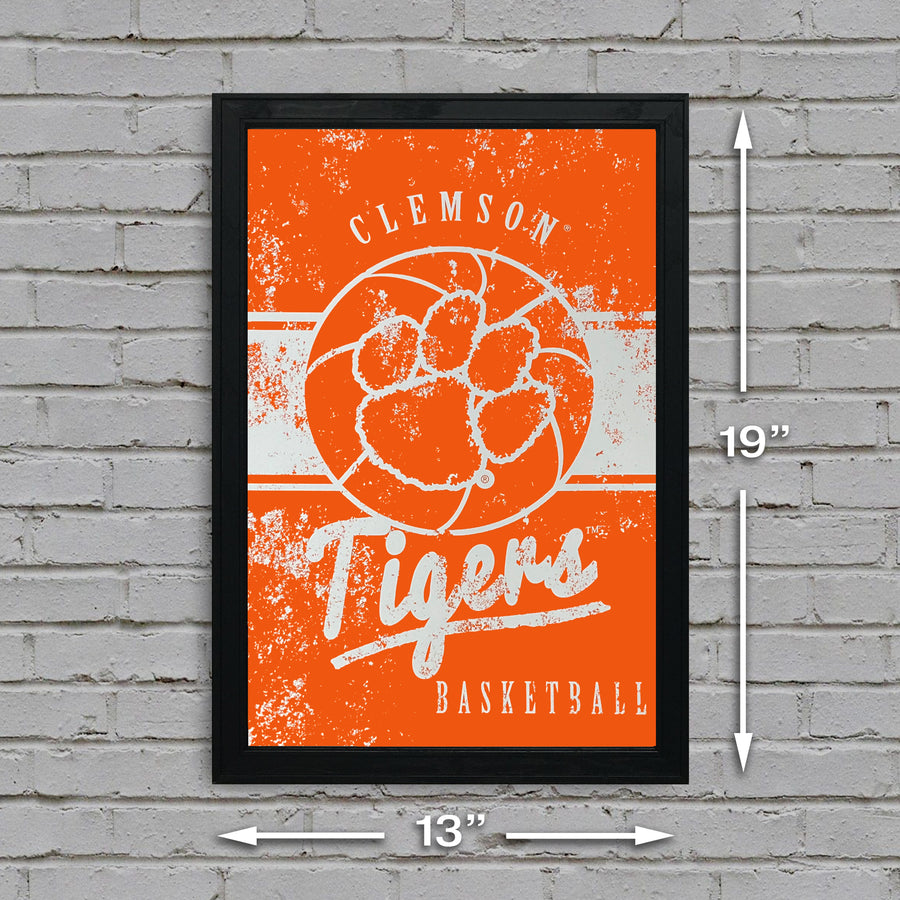 Limited Edition Clemson Tigers Basketball Poster Art - 13x19"