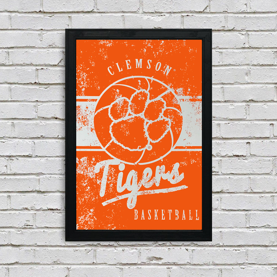 Limited Edition Clemson Tigers Basketball Poster Art - 13x19"