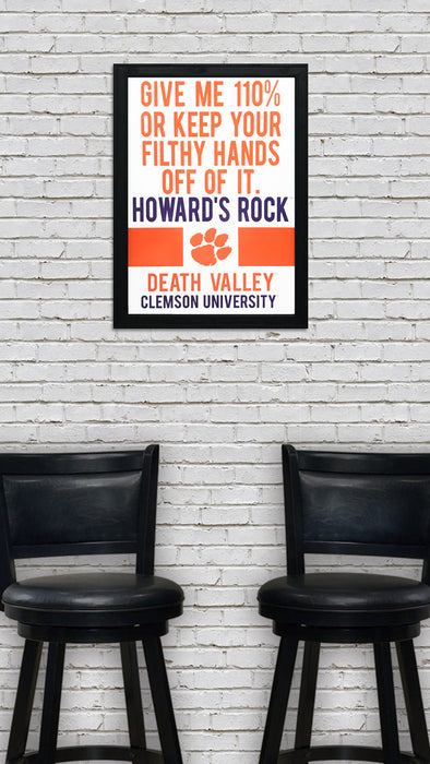 Limited Edition Howard's Rock Clemson Tigers Poster Art - 13x19"