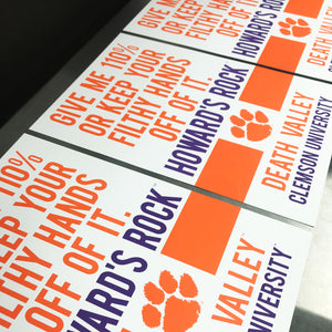 Limited Edition Howard's Rock Clemson Tigers Poster Art - 13x19"