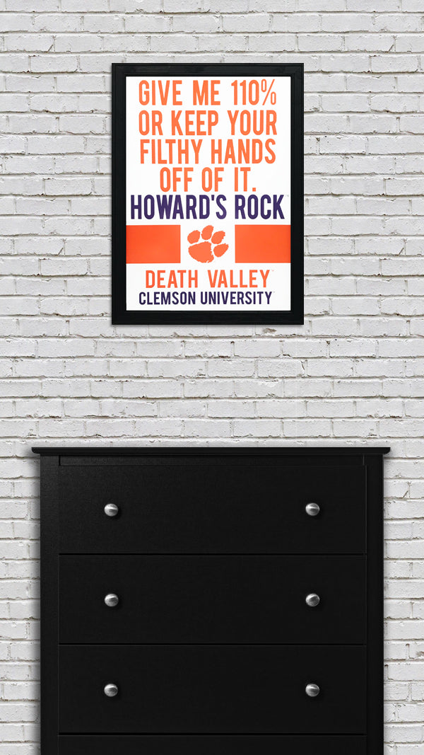 Limited Edition Howard's Rock Clemson Tigers Poster Art - 13x19"