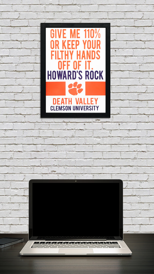 Limited Edition Howard's Rock Clemson Tigers Poster Art - 13x19"