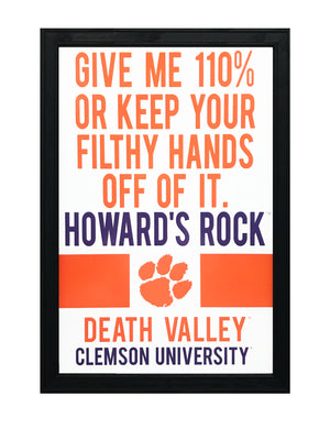 Limited Edition Howard's Rock Clemson Tigers Poster Art - 13x19"